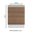 Ver imagem 2 de Balcão Glamy 60 cm 1 Porta Branco e Rustic Madesa