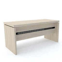 Mesa de Escritório Pé Painel PE50 em MDP 180 x 70 cm Cor Nogueira CasaBlanca detalhe Preto - 1 Mesa de Escritório Pé Painel PE50 em MDP 180 x 70 cm Cor Nogueira CasaBlanca detalhe Preto - 1