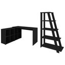 Ver imagem 1 de Mesa Escrivaninha em L Eron e Estante Livreiro Stela A06 Preto - Mpozenato