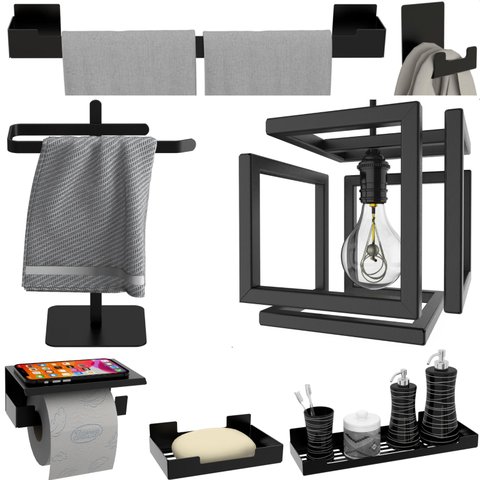 Kit de Acessórios 6 Pçs Adesivo Preto+ Pendente Infinity F.o