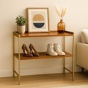 Ver imagem 3 de Multiuso Sapateira Hall de Entrada Mdp 2 Prateleiras Londres Organizador Calçados - Jm3 Móveis:freij