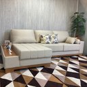 Ver imagem 5 de Sofá Rovere Retrátil 2 Módulos com Chaise Longue Direita* D'confort Design Linho Mesclado Bege Claro