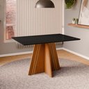 Ver imagem 1 de Mesa de Jantar com Vidro 4 Lugares Multimóveis Cr50247 Cinamomo/preto
