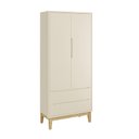 Ver imagem 2 de Jogo de Quarto Infantil Classic Guarda Roupa 2 Portas e Cômoda 6 Gavetas Areia Fosco com Pés