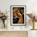 Ver imagem 1 de Quadro Decorativo Arquétipo Pavão Ouro - 60x48cm:madeira Branca