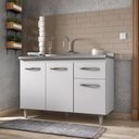 Ver imagem 6 de Armario Aereo 4 Portas e Balcao 120cm Branco Mobbs