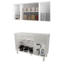Ver imagem 5 de Armario Aereo 4 Portas e Balcao 120cm Branco Mobbs