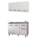 Ver imagem 1 de Armario Aereo 4 Portas e Balcao 120cm Branco Mobbs