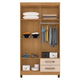 Guarda Roupa Solteiro Mogi com Espelho 4 Portas Carvalho Americano Off White - Incorplac - 4