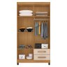 Guarda Roupa Solteiro Mogi com Espelho 4 Portas Carvalho Americano Off White - Incorplac - 4