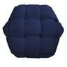 Kit 2 Puff Banqueta Luna Nó Escandinavo para Pentedeira Sala Quarto Hexágono Bronze Corino Azul - 4
