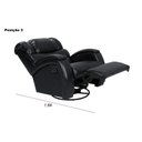 Ver imagem 6 de Cadeira Poltrona Reclinável Imperial Zero Wall Massageadora Balanço e Giro Couríssimo Preto