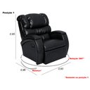 Ver imagem 7 de Cadeira Poltrona Reclinável Imperial Zero Wall Massageadora Balanço e Giro Couríssimo Preto