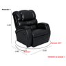 Cadeira Poltrona Reclinável Imperial Zero Wall Massageadora Balanço e Giro Couríssimo Preto - 7