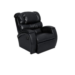 Cadeira Poltrona Reclinável Imperial Zero Wall Massageadora Balanço e Giro Couríssimo Preto