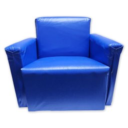 Poltrona Infantil Sofazinho Reforçada Decoração Modelos Azul Liso - 1