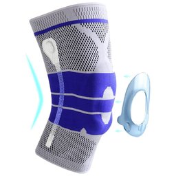 Joelheira Ortopedica Compressao Gel Silicone Suporte Joelho Apoio Patela Ajuda Musculaçao Articula - 5