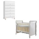 Ver imagem 1 de Berço Americano Mirelle e Cômoda Gaveteiro Ternura Baby Branco Brilho - Incorplac