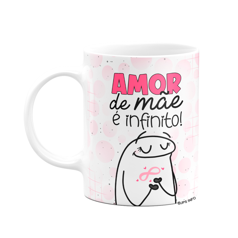 Caneca Flork Mães - Amor e Paciência - Branca