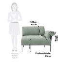 Ver imagem 3 de Sofá Modular Industrial com Braço Direito Basileia 120cm Yescasa Veludo Tx Verde Pistache