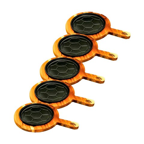 Kit 5 Chapas Petisco Redonda Copa 2022 com Suporte 20x4cm