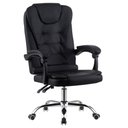 Ver imagem 1 de Cadeira de Escritório Presidente Base Cromada com Rodinha Fortt Nantes Preta - Cpf01-p