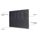 Ver imagem 3 de Cabeceira Estofada Cama Box Casal King Size Fiorella 195cm Suede Cinza - Desk Design