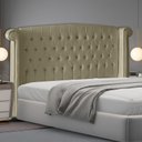 Ver imagem 2 de Cabeceira de Cama Box Luxo King 195 Cm Suede Bege Eli Móveis