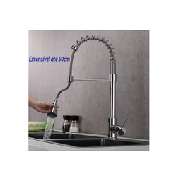 Torneira de Cozinha Monocomando Gourmet Extensível Cromo Aço Inox 304 - Brinovar - 5