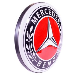 Luminoso de Parede Mercedes Vermelho Marcas de Carro Retrô Vintage P/ Bar, Garagem, Oficina Mecânica - 3