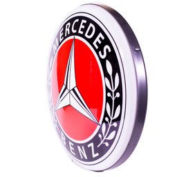 Luminoso de Parede Mercedes Vermelho Marcas de Carro Retrô Vintage P/ Bar, Garagem, Oficina Mecânica - 2