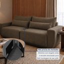 Ver imagem 7 de Sofá Retrátil 4 Lugares 250cm com Almofadas e Base em Madeira Maciça Hope