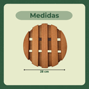 Ver imagem 6 de Suporte Vaso Redondo 28cm Roda Preta Mogno