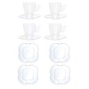 Ver imagem 1 de Kit 4 Xicaras C/pires 80ml e 4 Pratos Sobremesa Butterfly
