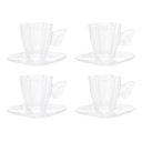Ver imagem 2 de Kit 4 Xicaras C/pires 80ml e 4 Pratos Sobremesa Butterfly