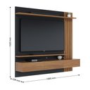 Ver imagem 4 de Painel para TV até 70 Polegadas com 3 Portas e 2 Prateleiras Multimóveis Crcol-PTV032 Madeirado/