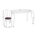Ver imagem 2 de Conjunto Mesa de Jantar 115cm com 6 Cadeiras Multimóveis Cr50136 Branco/marrom