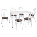 Ver imagem 1 de Conjunto Mesa de Jantar 115cm com 6 Cadeiras Multimóveis Cr50136 Branco/marrom