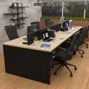 Ver imagem 1 de Estação de Trabalho Mesas 120x60cm 6 Lugares C/gav Netmobil - Dubai/preto