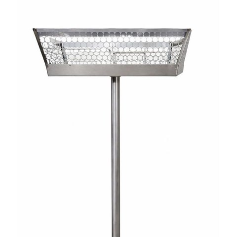 Lixeira Retangular com Pé Parques Calçada Rua Aço Inox 120cm