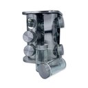 Ver imagem 2 de Porta Condimentos Giratório Aço Inox + 12 Potes de Vidro