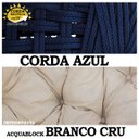 Ver imagem 4 de Balanço Ninho Suspenso Corda Náutica Azul Almofada Impermeável Branco + Mola e Mosquetão