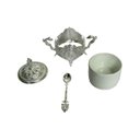 Ver imagem 3 de Açucareiro em Porcelana e Metal Prata - 28x38x21cm Prime Home Decor 36961