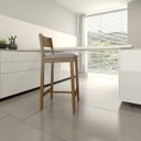 Ver imagem 3 de Banqueta Madeira Nogueira Maciça tecido Cinza Modelo Manu Altura 70cm Poltronas do Sul
