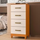 Ver imagem 2 de Comoda Mobi 4 Portas Cinamomo com Off White - Albatroz