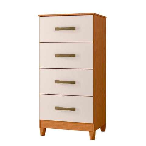 Comoda Mobi 4 Portas Cinamomo com Off White - Albatroz