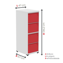 Ver imagem 4 de Gaveteiro Arquivo em Aço 4 Gavetas Suporta 45kg Cada Vermelho/Cinza/Marrom