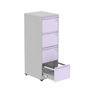Ver imagem 2 de Gaveteiro Arquivo em Aço 4 Gavetas Suporta 45kg Cada Cinza/Lilas
