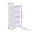 Ver imagem 3 de Gaveteiro Arquivo em Aço 4 Gavetas Suporta 45kg Cada 