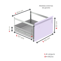 Gaveteiro Arquivo em Aço 4 Gavetas Suporta 45kg Cada  - 5